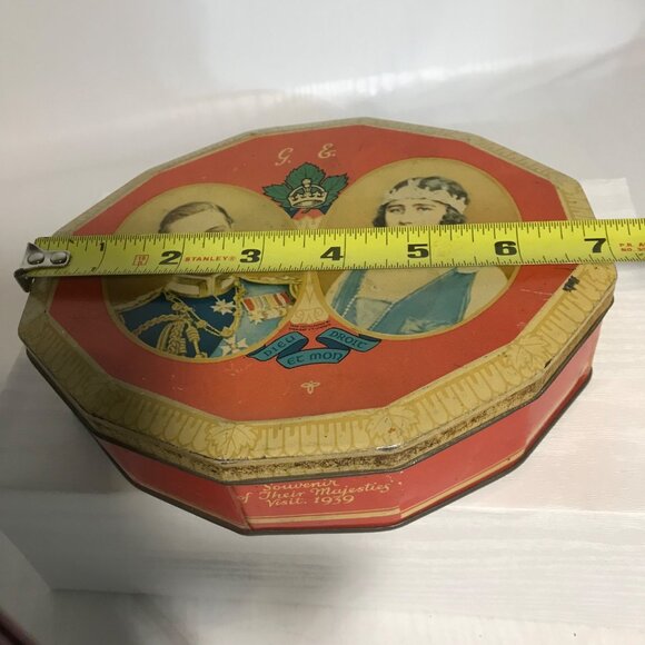 1939 King George Queen Mother Visit Souvenir Tin Box Blue Bird Toffee - Picture 5 of 10